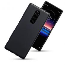 Силиконов калъф / гръб / TPU за Sony Xperia 1 - черен / мат