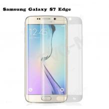 3D full cover Tempered glass screen protector Samsung S7 Edge G935 / Извит стъклен скрийн протектор за S7 Edge - прозрачен