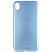Силиконов калъф / гръб / Molan Cano Glossy Jelly Case за Huawei Y5 2019 - светло син / гланц / брокат