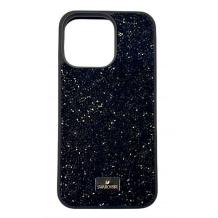 Луксозен твърд гръб Swarovski за Apple iPhone 13 Pro Max 6.7'' - черен / камъни