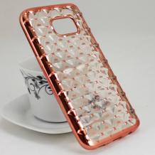 Прозрачен / звездички и коронки / Rose Gold кант