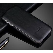 Луксозен кожен калъф Flip тефтер Fashion за Samsung S6 G920 - черен