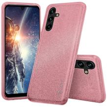 Силиконов калъф / гръб / TPU за Samsung A14 5G - розов кейс / брокат