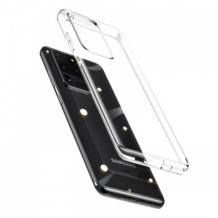 Луксозен силиконов гръб BASEUS Simple Series за Samsung S20 - прозрачен