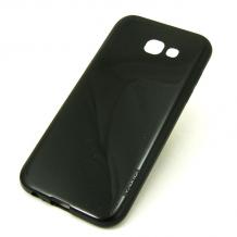 Оригинален силиконов калъф / гръб / TPU X-level за Samsung A5 2017 A520 - черен / гланц