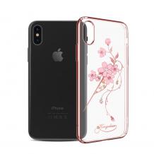 Прозрачен с Rose Gold кант / розово цвете