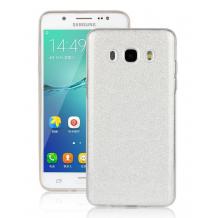 Луксозен силиконов калъф / гръб / TPU зa Samsung J5 2016 J510 - сребрист / брокат