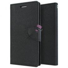 Луксозен кожен калъф Flip тефтер със стойка MERCURY Fancy Diary за Huawei Y5 2017 / Huawei Y6 2017 - черен