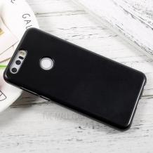 Ултра тънък силиконов калъф / гръб / TPU Ultra Thin Candy Case за Huawei Honor 8 Lite - черен / гланц