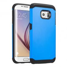 Твърд гръб със силикон / Hybrid за Samsung S6 Edge G925 - син