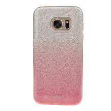 Луксозен силиконов калъф / гръб / TPU Kakusiga за Samsung S7 G930 - преливащ / розово и сребристо