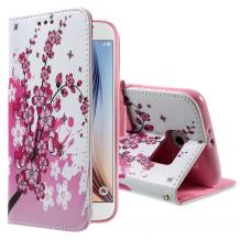 Кожен калъф Flip тефтер Flexi със стойка за Samsung S6 G920 - Peach Blossom