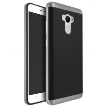 Силиконов калъф / гръб / TPU за Xiaomi RedMi 4 - черен / ромбове / сребрист кант
