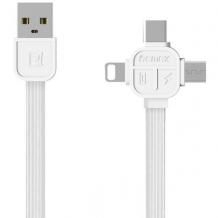 Оригинален USB кабел RC-066TH 3in1 / Micro USB / Lightning / Type-C