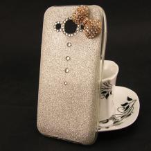 Луксозен силиконов калъф / гръб / TPU с камъни за Samsung J5 J500