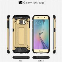 Силиконов гръб TPU Spigen Hybrid с твърда част за Samsung S6 Edge G925 - златист