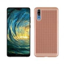 Луксозен твърд гръб за Huawei P20 Pro - златист / Grid