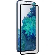 3D full cover Tempered glass Full Glue screen protector Samsung S20 FE / Извит стъклен скрийн протектор с лепило от вътрешната страна за Samsung S20 FE - черен