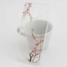 Луксозен силиконов калъф / гръб / TPU за Samsung A6 Plus 2018 - прозрачен / Cherry