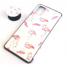 Луксозен силиконов калъф / гръб / TPU RUBY с Popsocket за Samsung A71