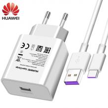Оригинално зарядно за Huawei P Smart 2021 / Super Charge Type-C - бяло