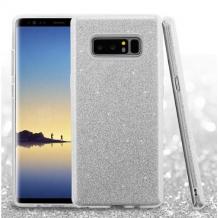 Луксозен силиконов гръб зa Samsung Note 8 N950 - сребрист / брокат