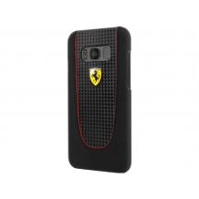 Оригинален кожен твърд гръб Ferrari за Samsung S8 Plus G955 - черен / carbon