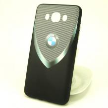 Луксозен твърд гръб за Samsung J7 2016 J710 - BMW / черно с сиво / 1