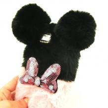 Силиконов калъф / гръб / TPU 3D за Xiaomi Redmi 4X - черно и розово / Minnie Mouse