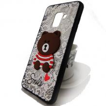 Луксозен силиконов калъф / гръб / TPU Smile Case за Samsung A8 2018 A530F