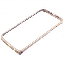 Метален бъмпер / Bumper / за Samsung S6 Edge G925 - златен