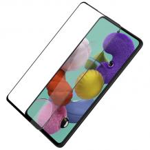3D full cover Tempered glass Full Glue screen protector за Samsung A51 / Извит стъклен скрийн протектор с лепило от вътрешната страна за Samsung A51 - черен