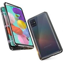 Магнитен калъф Bumper Case 360° FULL за Samsung S10 Lite / A91 - прозрачен / черна рамка