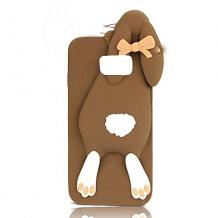 Силиконов калъф / гръб / TPU / PINK 3D за Huawei Y5 2 / Y5 II / Y6 II Compact - MOSCHINO / заек / кафяв