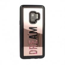 Луксозен огледален твърд гръб Vennus Dream за Samsung A6 Plus 2018 - Rose Gold / брокат