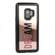 Луксозен огледален твърд гръб Vennus Dream за Samsung A6 2018 - Rose Gold / брокат