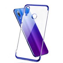 Луксозен силиконов калъф / гръб / TPU за Xiaomi Redmi Note 8 - прозрачен / син кант