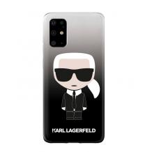 Оригинален силиконов гръб Karl Lagerfeld Iconic Gradient Case за Samsung S20 - прозрачено и черно / преливащ