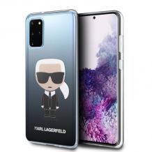Оригинален силиконов гръб Karl Lagerfeld Iconic Gradient Case за Samsung S20 Ultra - прозрачено и черно / преливащ