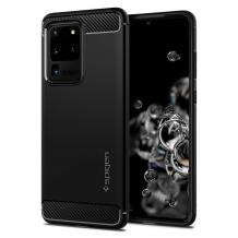 Оригинален силиконов гръб Spigen Rugged Armor за Samsung S20 Ultra - черен