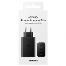 Оригинално зарядно устройство / адаптер / Trio за Samsung 65W / Samsung Power Adapter Trio USB-C x 2 / USB-A - черно