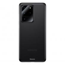 Луксозен силиконов калъф / гръб / TPU Baseus Wing Case за Samsung S20 Ultra - черен / мат