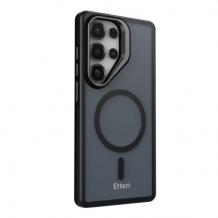 Удароустойчив хибриден кейс Etteri Morning Fog с Magsafe и стойка за Samsung S26 Ultra - Черен