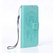 Кожен калъф Mezzo Book dreamcatcher със стойка за Samsung A14 – мента