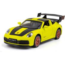 Метална кола Porsche 911 Targa 4S с отварящи се врати капаци светлини и звуци 1:32
