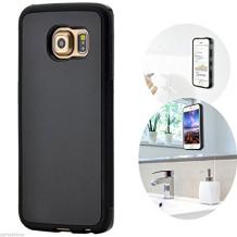 Силиконов калъф / гръб / Антигравитационен за Samsung S6 Edge G925 - черен