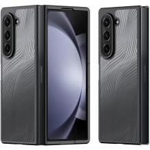 Луксозен силиконов калъф / кейс / Premium Case за Samsung Z Fold 6 - прозрачен / черна рамка