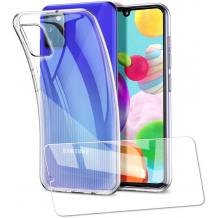 Комплект силиконов гръб със стъклен протектор за Samsung A21s