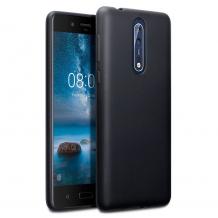 Силиконов калъф / гръб / TPU Case за Nokia 8 2017 - черен / мат