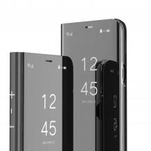 Луксозен калъф Clear View Cover с твърд гръб за Realme C25 - черен